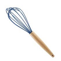 Fouet de silicone e madeira 25cm até 240º Gourmet Azul