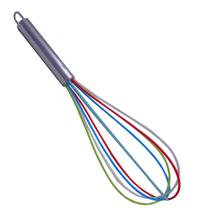 Fouet Fuê Batedor Claras Manual Fio Silicone Cabo Aço Inox