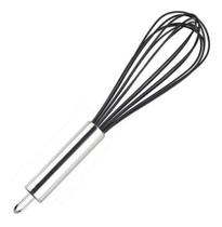 Fouet Fuê Batedor Manual Fio Silicone Cabo Aço Inox Preto