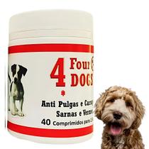Four Dogs 40 Comprimidos Mastigáveis- Linha Gold - Antipulgas, Carrapatos e Sarnas Pet Cães Four Dogs 40 Comprimidos Mastigáveis- Linha Gold - Antipulgas, Carrapatos e Sarnas Pet Cães
