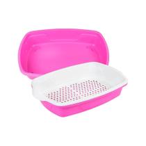 Four plastic cat clean caixa higiênica rosa