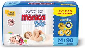 Fralda 1 Pacote Bag Turma da Monica Baby Hiper Tam. M 90 Fraldas - 4 a 9Kg