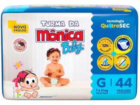 Fralda 1 Pacote Turma da Mônica Baby Tam. G - 7 a 11 kg Com 44 Unidades