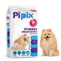 Fralda Absorvente Pipix P Para Cadelas 3 A 6Kg - 6 Unidades