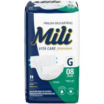 Fralda Adulto Mili Vita Care Premium G Com 8 Unidades - Mili