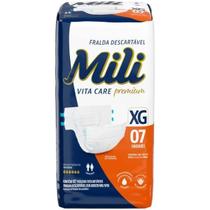 Fralda Adulto Mili Vita Care Premium XG Com 7 Und - Mili Fralda Adulto Mili Vita Care Premium XG Com 7 Und - Mili