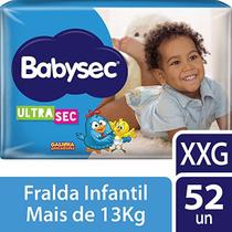Fralda BabySec Infantil Bebê Criança Tamanho XXG com 52 unidades Fralda BabySec Infantil Bebê Criança Tamanho XXG com 52 unidades