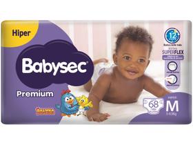 Fralda Babysec Premium Hiper M 5 a 9,5kg 68 Unidades