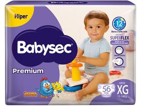 Fralda Babysec Premium Hiper XG 11 a 14kg 56 Unidades