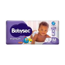 Fralda Babysec Premium Tamanho M Pacote Mega com 32 Unidades Descartáveis