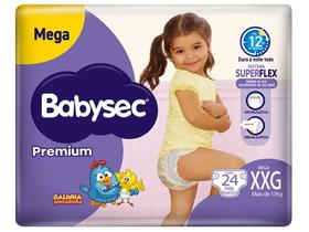 Fralda Babysec Premium Tamanho XXG com 24 Fraldas Descartáveis Fralda Babysec Premium Tamanho XXG com 24 Fraldas Descartáveis