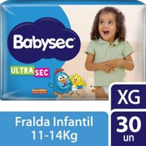 Fralda BabySec Ultra Mega 1 Pacote Tamanho XG Com 30 Unidades Nova Embalagem