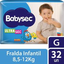 Fralda Babysec Ultrasec Galinha Pintadinha Tam G - de 8,5kg a te 12 kg 32 Unidades