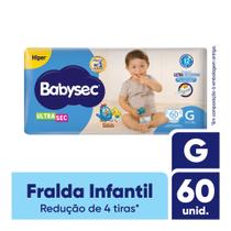 Fralda BabySec Ultrasec Galinha Pintdinha tamanho G 60 fraldas