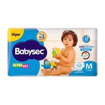 Fralda Babysec Ultrasec Hiper Tamanho M com 68 Unidades Descartáveis Fralda Babysec Ultrasec Hiper Tamanho M com 68 Unidades Descartáveis