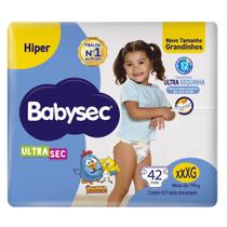 Fralda Babysec Ultrasec Hiper Tamanho XXXG 42 Unidades Descartáveis