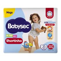 Fralda Babysec Ultrasec Shortinho Mega Tamanho XXG 20 Unidades Descartáveis Fralda Babysec Ultrasec Shortinho Mega Tamanho XXG 20 Unidades Descartáveis