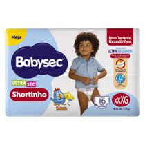 Fralda Babysec Ultrasec Shortinho Mega Tamanho XXXG 16 Unidades Descartáveis