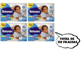 Fralda Babysec Ultrasec - Tam XXG -(4 pacotes-28 cada pacote) total de 112 unidades -OFERTA