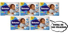 Fralda Babysec Ultrasec - Tam XXG -(5 pacotes-28 cada pacote) total de 140 unidades -OFERTA