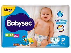 Fralda Babysec Ultrasec Tamanho P Pacote Mega 42 Unidades Descartáveis Fralda Babysec Ultrasec Tamanho P Pacote Mega 42 Unidades Descartáveis