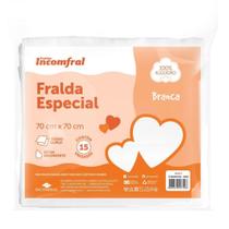 Fralda Bebe Especial Incomfral Branca Pano Enxoval Macia 15 Fralda Bebe Especial Incomfral Branca Pano Enxoval Macia 15