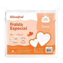 Fralda Bebe Especial Incomfral Branca Pano Enxoval Macia 15