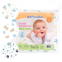 FRALDA Bebê Estampada 5 un - Incomfral Bercinho 60 x 60 cm 100% Algodão