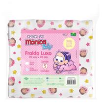 Fralda Bebe Luxo Turma da Mônica Monica Macia Quentinha c/ 5