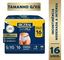Fralda bigfral derma plus roupa intima g xg com 16 unid