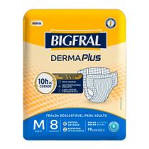 Fralda Bigfral Geriatrica Derma Plus Com 8 Tamanho M Adulto