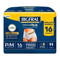 Fralda bigfral roupa intima derma plus p/m 16 unidades