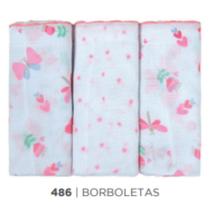 Fralda bublim rosa com borboletas - 3 unidades Fralda bublim rosa com borboletas - 3 unidades