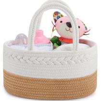 Fralda Caddy Benkle 36x22x18cm Corda de algodão Boho Fralda Caddy Benkle 36x22x18cm Corda de algodão Boho