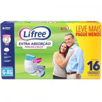 Fralda calça lifree extra absorção unissex tamanho g/xg 16 unidades Fralda calça lifree extra absorção unissex tamanho g/xg 16 unidades