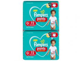 Fralda Calça Pampers Ajuste Total Tam. G 9 a 13Kg 2 Pacotes com 72 Unidades Cada