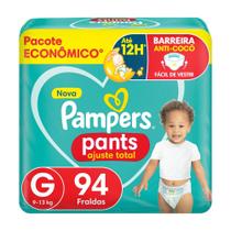 Fralda Calça Pampers Pants Ajuste Total Tam. G 9 a 13kg 94 Unidades Fralda Calça Pampers Pants Ajuste Total Tam. G 9 a 13kg 94 Unidades