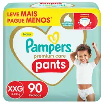 Fralda Calça Pampers Premium Care Pants XXG 14 a 23kg 90 Fraldas Fralda Calça Pampers Premium Care Pants XXG 14 a 23kg 90 Fraldas