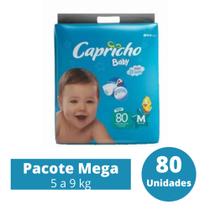 Fralda Capricho Baby Mega 1 Pacote Tamanho M - 80 Unidades