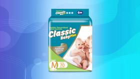 fralda Classic Baby tamanho M c/70