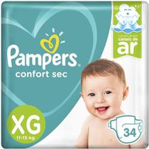 Fralda Confort Sec Tamanho XG Pampers - 34 Unidades