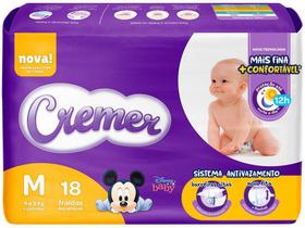 Fralda Cremer Disney Baby Tam. M - 4 a 9kg 18 Unidades