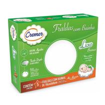Fralda Cremer Luxo com Bainha 5 unidades Branco