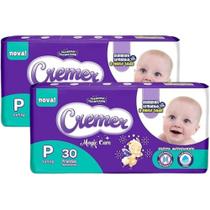 Fralda Cremer Magic Care Jumbinho - Kit com 2 pacotes - Tam P - 60 Unidades Fralda Cremer Magic Care Jumbinho - Kit com 2 pacotes - Tam P - 60 Unidades