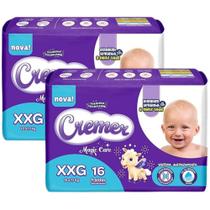 Fralda Cremer Magic Care Jumbinho - Kit com 2 pacotes - Tam XXG - 32 Unidades Fralda Cremer Magic Care Jumbinho - Kit com 2 pacotes - Tam XXG - 32 Unidades
