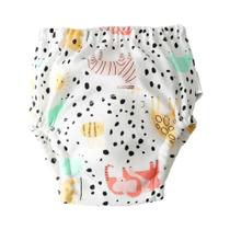 Fralda De Algodão Reutilizável Para Bebês Com Estampa De Desenho, Calças De Treinamento Ecológicas