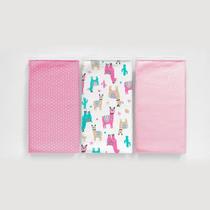 Fralda De Boca Bebê 3 Peças 100% Algodão Fio Penteado Varios Modelos