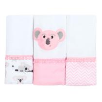 Fralda de Boca Coala Rosa 3 Peças