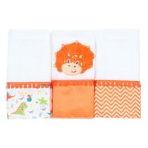 Fralda de Boca Dino Laranja 3 Peças