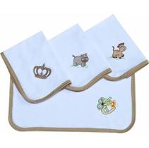 Fralda de Boca em Malha para Bebê Bege 03 Peças